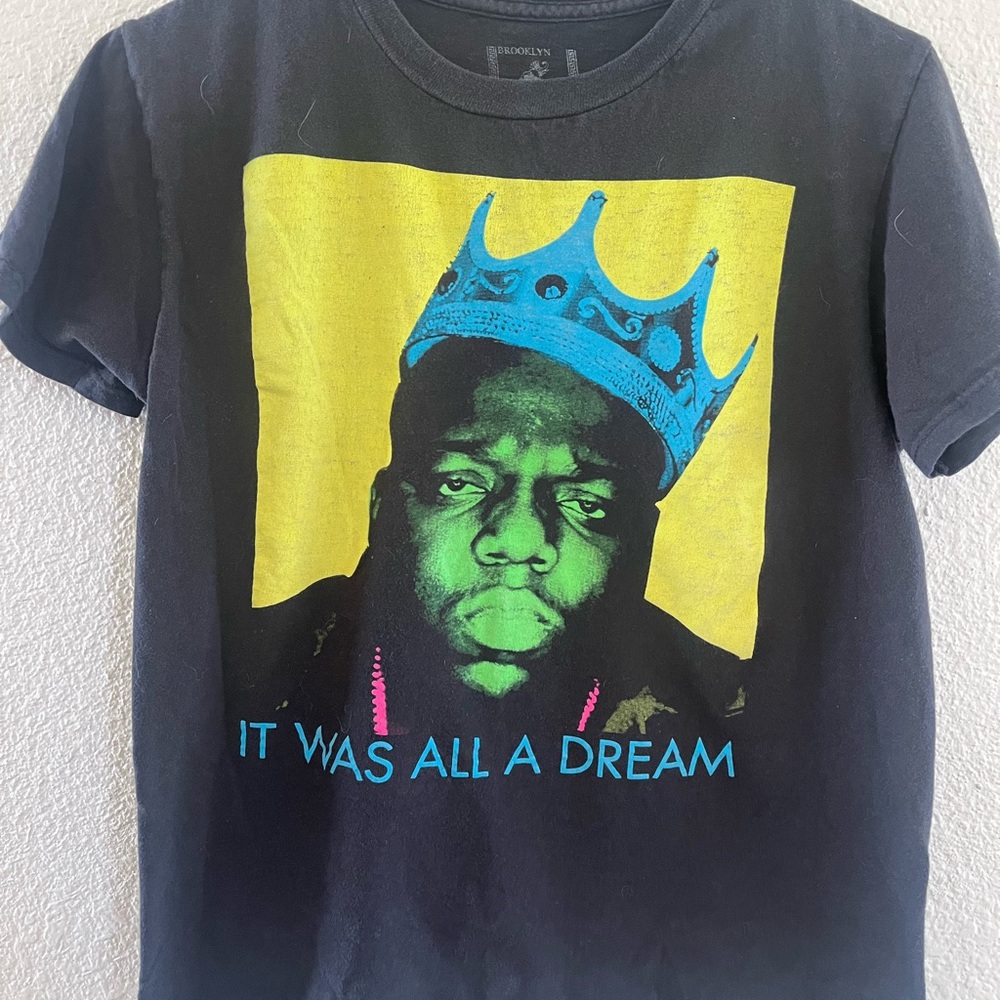 Black Graphic Tee with Colorful Notorious B.I.G. Portrait